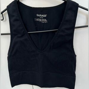 Garage black ribbed athletic top